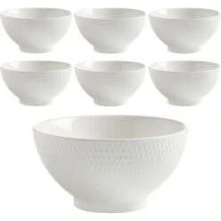 Maxwell & Williams Maxwell&Williams Müslischale Diamonds DV0041, Porzellan, Weiß, 15cm, Set, 6 Stück