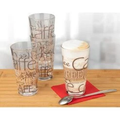 Van-Well Kaffeegläser Coffee Dekor, Latte Macchiato Gläser, 390ml, 12 Stück -Wohnmöbel Gemischtwaren Geschäft 9f51e97e8e98aa7c945301371f3d6b8574b7d1f6 kaffeeglaeser van well coffee dekor