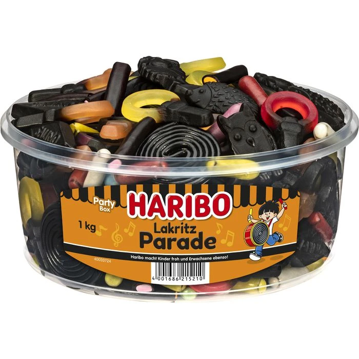 Haribo Lakritz Lakritz Parade, 1kg, Dose 3 Haribo Lakritz Lakritz Parade, 1kg, Dose