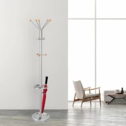 Kerkmann Garderobenständer TK2, 6068, Mit 10 Haken, Metall, Silber -Wohnmöbel Gemischtwaren Geschäft a31f8e8fab9c143598b72fece4e79b363f08b1f6 garderobenstaender kerkmann tk2 6068