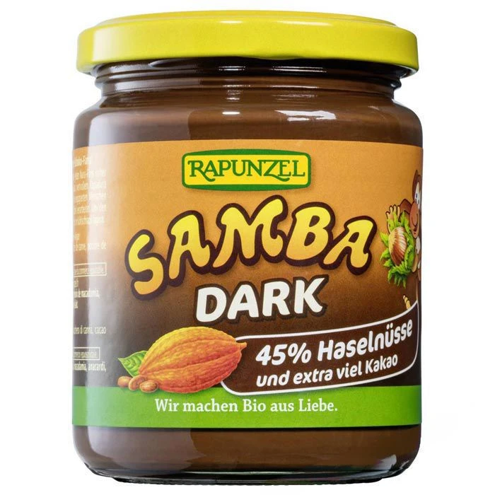 Rapunzel Brotaufstrich Samba Dark, BIO, Zartbitter Schoko-Nuss-Creme, 250g 3 Rapunzel Brotaufstrich Samba Dark, BIO, Zartbitter Schoko-Nuss-Creme, 250g