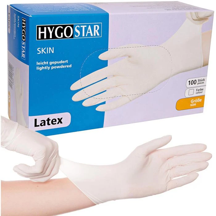 Franz-Mensch Einmalhandschuhe Skin Latex, 2651, Gepudert, Weiß, 100 Stück, Größe L 3 Franz-Mensch Einmalhandschuhe Skin Latex, 2651, Gepudert, Weiß, 100 Stück, Größe L