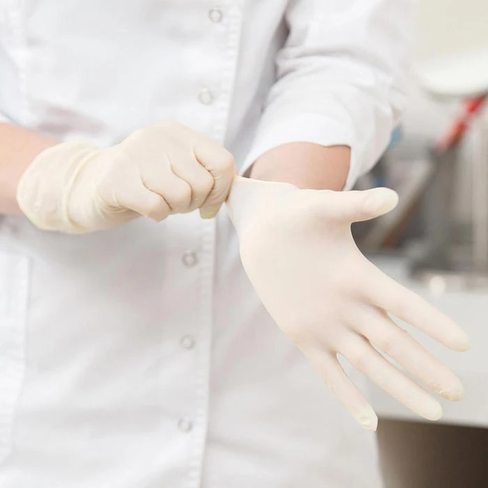 Franz-Mensch Einmalhandschuhe Skin Latex, 2651, Gepudert, Weiß, 100 Stück, Größe L 4 Franz-Mensch Einmalhandschuhe Skin Latex, 2651, Gepudert, Weiß, 100 Stück, Größe L – Bild 2