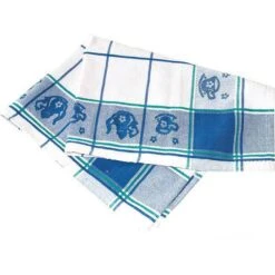 Franz-Mensch Geschirrtuch Landhaus 50 X 70 Cm, 100% Baumwolle, Weiß-blau, Kariert, 3 Stück