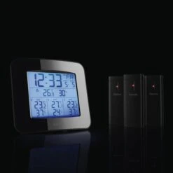 Hama Thermo-Hygrometer EWS-Trio Funk, Für Innen Und Außen, Mit Funkuhr, Inkl. 3 Sensoren -Wohnmöbel Gemischtwaren Geschäft b2037d5bf9d72cab4cc0fe5687356ebe3b8c23d7 thermo hygrometer hama ews trio funk