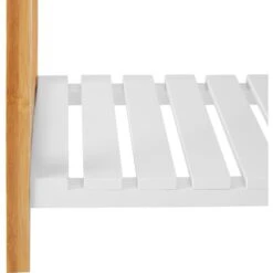 Relaxdays Garderobenständer 10024984, Mit 2 Ablagen & 4 Haken, Bambus, Natur / Weiß -Wohnmöbel Gemischtwaren Geschäft b744d19debf2c22e0bd787bac172869216938a63 garderobenstaender relaxdays 10024984