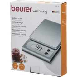 Beurer Küchenwaage KS 22, Bis 3kg, Digital, Silber, Teilung 1g -Wohnmöbel Gemischtwaren Geschäft b785eac7cdcf6ce3bfe54423bb73019ec7be0a24 kuechenwaage beurer ks 22