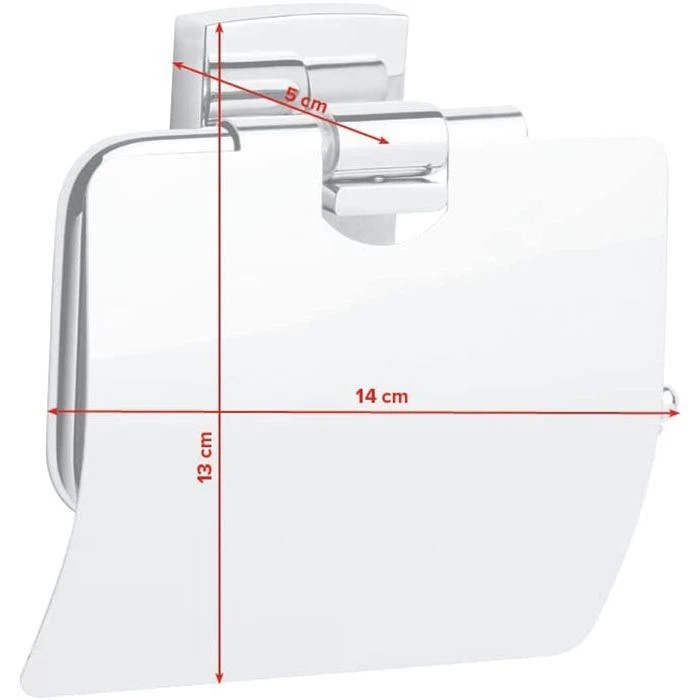 Tesa Toilettenpapierspender Klaam Mit Deckel 40259, Ohne Bohren, Metall, Für 1 Kleinrolle, Silber 4 Tesa Toilettenpapierspender Klaam Mit Deckel 40259, Ohne Bohren, Metall, Für 1 Kleinrolle, Silber – Bild 2