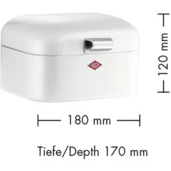 Wesco Brotkasten Mini Grandy 235001-01, Stahlblech, Klappdeckel, 18 X 17 X 12cm, Weiß -Wohnmöbel Gemischtwaren Geschäft b98ff96693dadd2cc8f48dfd8b8e7c5e90d56fa3 brotkasten wesco mini grandy 235001 01 stahlblech