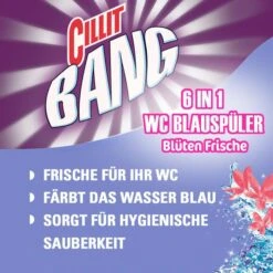 Cillit-Bang WC-Duftspüler Blue Wave 6 Blüten, Frische, Im Korb -Wohnmöbel Gemischtwaren Geschäft baf2123ab12b7097875e7694730b69d5e7d403a4 wc duftspueler cillit bang blue wave 6 blueten