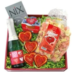 Geschenkset NiX-Geschenk I Love You, Sekt, Schokolade, Nudeln Und Pflanzset