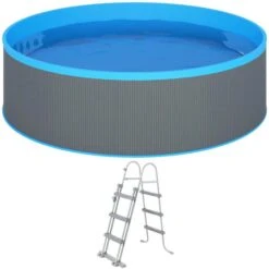 VidaXL Aufstellpool 3070800, Ø 350 X 90cm, Stahlwandpool, Rund