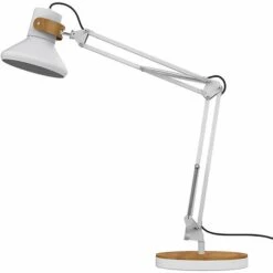 Unilux Schreibtischlampe Baya Bamboo, Mit Standfuß Und Tischklemme