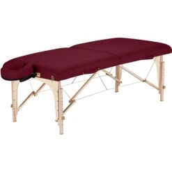 Earthlite Massageliege Harmony, Burgunderrot, Klappbar, Höhenverstellbar, 2 Zonen, 76cm Breit