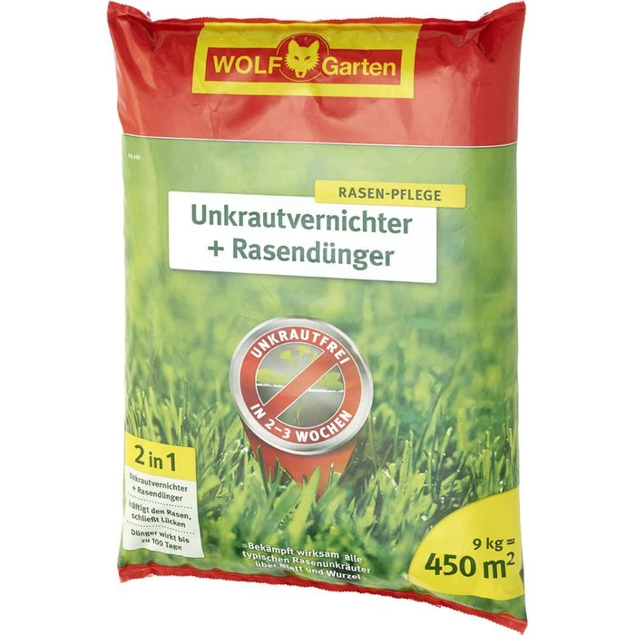 Wolf-Garten Rasendünger SQ 450 Unkrautvernichter, 2-in-1, 9 Kg Für 450m² 3 Wolf-Garten Rasendünger SQ 450 Unkrautvernichter, 2-in-1, 9 Kg Für 450m²