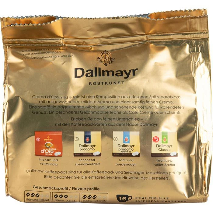 Dallmayr Kaffeepads Crema D Oro, Mild Und Fein, 16 Stück 5 Dallmayr Kaffeepads Crema D Oro, Mild Und Fein, 16 Stück – Bild 3