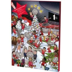 FC-Bayern-München Adventskalender 180g, Mit Schoko-Täfelchen, Gutschein & Autogrammkarten