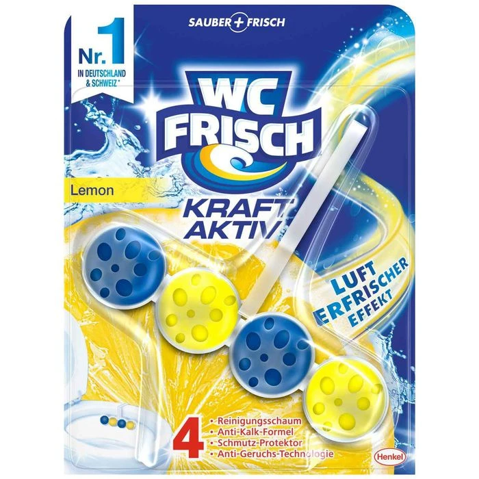 WC-Frisch WC-Duftspüler Kraft Aktiv Lemon, Lufterfrischer Effekt, Sauber + Frisch, Im Korb 3 WC-Frisch WC-Duftspüler Kraft Aktiv Lemon, Lufterfrischer Effekt, Sauber + Frisch, Im Korb