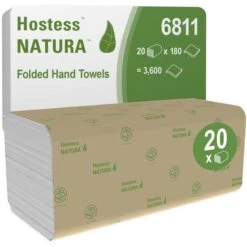Hostess-NATURA Papierhandtücher 6811, 2-lagig, C-Falz, 25 X 50 Cm, 3600 Stück