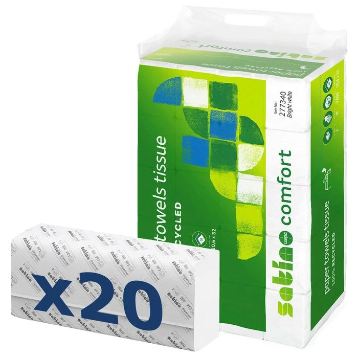 Satino Papierhandtücher Comfort 277340, Weiß, 2-lagig, Interfold-Falz, 20,6 X 32 Cm, 3000 Stück 3 Satino Papierhandtücher Comfort 277340, Weiß, 2-lagig, Interfold-Falz, 20,6 X 32 Cm, 3000 Stück