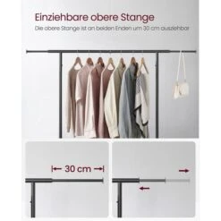 Vasagle Garderobenständer RGR111B01, Vintage, Rollen & Ablage, Ausziehbar, Metall / Holz, Braun 13 Vasagle Garderobenständer RGR111B01, Vintage, Rollen & Ablage, Ausziehbar, Metall / Holz, Braun -Wohnmöbel Gemischtwaren Geschäft daa3d8ef732512eddbe91834a27b5a495713512a garderobenstaender vasagle rgr111b01 vintage
