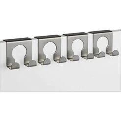 Böttcher-AG Kleiderhaken Für Die Tür, Edelstahl, Silber, 2 Haken, 4 Stück