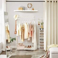 Songmics Garderobenständer HSR07W, Mit Schuhablage, Metall, Weiß -Wohnmöbel Gemischtwaren Geschäft e01591a894ffd72c2edee03481d412227b895f64 garderobenstaender songmics hsr07w