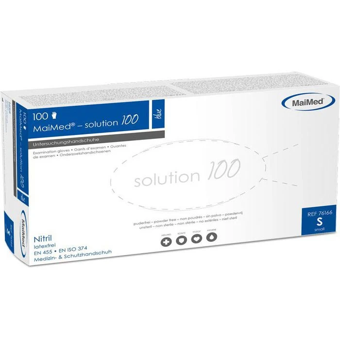 MaiMed Einmalhandschuhe Solution Nitril, Puderfrei, Blau, 100 Stück, Gr. L 5 MaiMed Einmalhandschuhe Solution Nitril, Puderfrei, Blau, 100 Stück, Gr. L – Bild 3