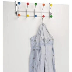 Böttcher-AG Kleiderhaken Für Die Tür, Metall / Kunststoff, Silber / Bunt, 10 Haken -Wohnmöbel Gemischtwaren Geschäft e89ea350272c0151ae657fc9253a4465754a5e07 kleiderhaken boettcher ag fuer die tuer
