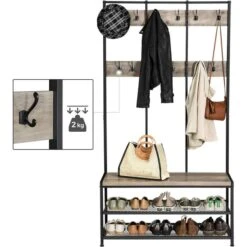 Vasagle Garderobenständer HSR086B02, Mit 24 Haken, Metall / Holz, Schwarz / Graubraun 12 Vasagle Garderobenständer HSR086B02, Mit 24 Haken, Metall / Holz, Schwarz / Graubraun -Wohnmöbel Gemischtwaren Geschäft e9b7c79899f2cba8877a875abd9820f2557f4104 garderobenstaender vasagle hsr086b02