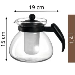 Montana Tee-Kanne Duo 057839, Glas, Mit Sieb, Schwarz, 1,4 L -Wohnmöbel Gemischtwaren Geschäft ea8212d496962aa3c8b84ab6f11c3037fe487581 tee kanne montana duo 057839 glas