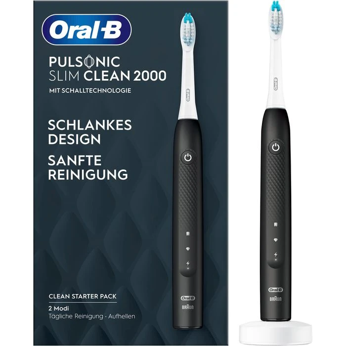 Oral B Oral-B Elektrische-Zahnbürste Pulsonic Slim Clean, 2000, Schwarz, 2 Putzmodi, Inkl. 1 Aufsteckbürste 3 Oral B Oral-B Elektrische-Zahnbürste Pulsonic Slim Clean, 2000, Schwarz, 2 Putzmodi, Inkl. 1 Aufsteckbürste