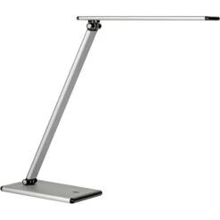 Unilux Schreibtischlampe Terra LED, Dimmbar, Silber, Mit Standfuß