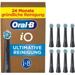 Oral B Oral-B Aufsteckbürsten IO Ultimative Reinigung, Schwarz, In Briefkastenfähiger Verpackung, 8 Stück