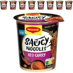 Maggi Fertiggericht Magic Asia Saucy Noodles, Red Curry, Je 75g, 8 Stück