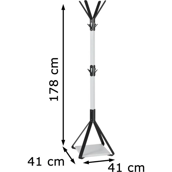 Haku-Möbel Garderobenständer 13363, Mit 12 Haken, Metall, Weiß / Schwarz 4 Haku-Möbel Garderobenständer 13363, Mit 12 Haken, Metall, Weiß / Schwarz – Bild 2