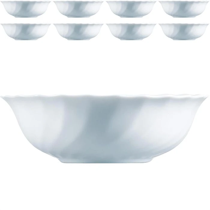 Arcoroc Müslischale Trianon ARC D6883, 16cm, Opalglas, Weiß, Set, 8 Stück 3 Arcoroc Müslischale Trianon ARC D6883, 16cm, Opalglas, Weiß, Set, 8 Stück